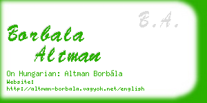 borbala altman business card